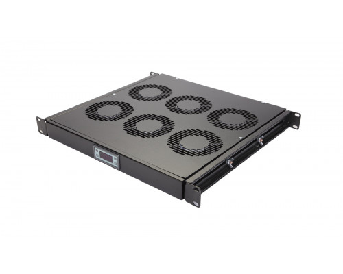 Вентиляторный модуль Eurolan, 19", 220V, 1U, 44х483 мм (ВхШ), вентиляторов: 3, цвет: чёрный
