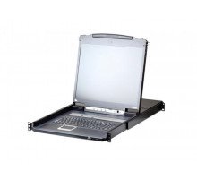 Переключатель KVM Aten, Altusen, портов: 8 х SPHD-17, 440х689,2х480 мм (ВхШхГ), USB, PS/2, цвет: чёрный