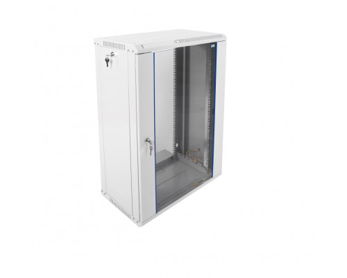 Шкаф телекоммуникационный настенный разборный ЭКОНОМ 18U (600 × 350) дверь стекло, цвет черный