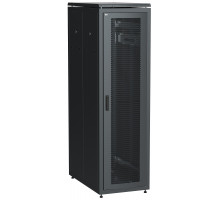 Шкаф серверный напольный ITK LINEA N, IP20, 42U, 2055х600х1000 мм (ВхШхГ), дверь: перфорация, боковая панель: сплошная съемная, разборный, цвет: чёрны