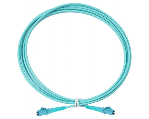Комм. шнур оптический Eurolan Tight Buffer, Simplex LC/LC, OM3 50/125, LSZH (нг(A)-HF), 3м, бирюзовый  хвостовик, цвет: бирюзовый