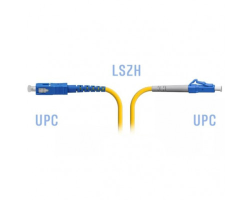 Патчкорд оптический BOUZ, LC/UPC-SC/UPC, SM, Simplex, 30 метров, LSZH 3 мм