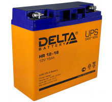 Аккумулятор для ИБП Delta Battery HR, 167х77х181 мм (ВхШхГ),  Необслуживаемый свинцово-кислотный,  12V/18 Ач, цвет: оранжевый, (HR 12-18)