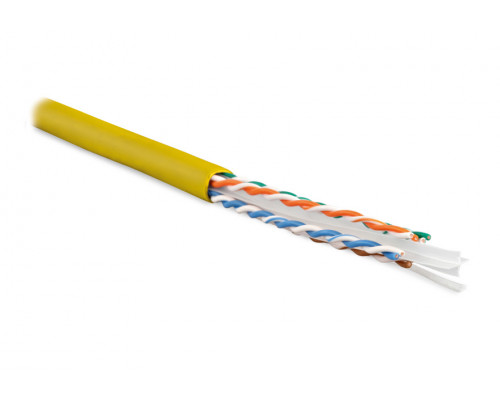 Кабель витая пара Hyperline UUTP4-C6-S23-IN-LSZH, LSZH (нг(A)-HF), U/UTP, кат. 6, проводник Ø 0,57мм, 305м, тип прокладки: внутри зданий, цвет: жёлтый