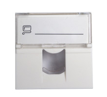 Лиц. панель розеточная BNH, 1х Keystone Jack, 45х45 мм (ВхШ), плоская, цвет: белый (B200.1-45x45-FBS)