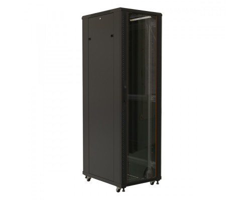 Шкаф телекоммуникационный напольный Hyperline TTB, IP20, 32U, 1610х800х1200 мм (ВхШхГ), дверь: стекло, боковая панель: сплошная, разборный, цвет: чёрн