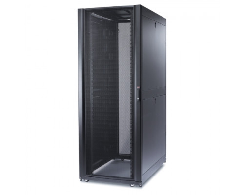 Шкаф серверный напольный APC NetShelter SX, IP20, 45U, 2124х750х1200 мм (ВхШхГ), дверь: перфорация, боковая панель: сплошная съемная, цвет: чёрный