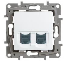 Розетка информационная Legrand Etika, 2x RJ45, кат. 5, RJ45, цвет: белый, (LEG.672255)