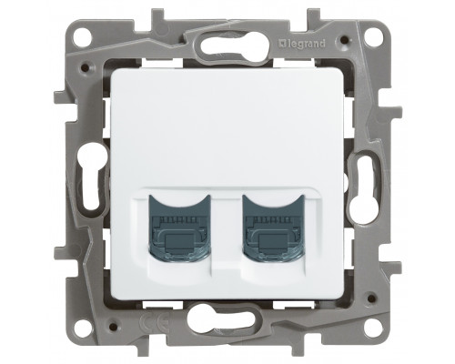 Розетка информационная Legrand Etika, 2x RJ45, кат. 5, RJ45, цвет: белый, (LEG.672255)