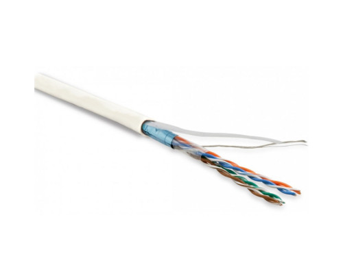 Кабель витая пара Hyperline, LSZH (нг(A)-HF), F/UTP, кат. 5е, проводник Ø 0,51мм, 305м, бухта, тип прокладки: внутри зданий, цвет: белый