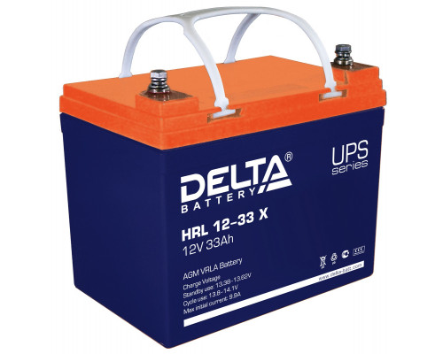 Аккумулятор для ИБП Delta Battery HRL-X, 168х130х195 мм (ВхШхГ),  необслуживаемый свинцово-кислотный,  12V/33 Ач, цвет: синий, (HRL 12-33 X)