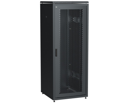 Шкаф серверный напольный ITK LINEA N, IP20, 42U, 2055х800х800 мм (ВхШхГ), дверь: перфорация, боковая панель: сплошная съемная, разборный, цвет: чёрный