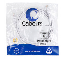 Патч-корд Cabeus PC-UTP-RJ45-Cat.6-3m-WH Кат.6 3 м белый