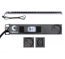Блок розеток для 19" шкафов 16А Cabeus PDU-16-10S-10C13-B 10 розеток