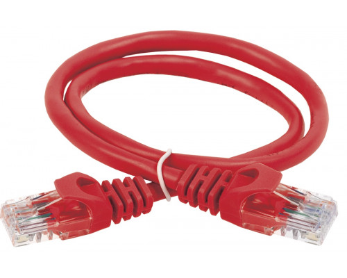 Шнур комм. ITK, кат. 6, неэкр., U/UTP, RJ45/RJ45, PVC, 2м, красный