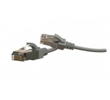 Шнур комм. Hyperline, кат. 6, экр., S/FTP, RJ45/RJ45, LSZH, AWG28 1м, серый