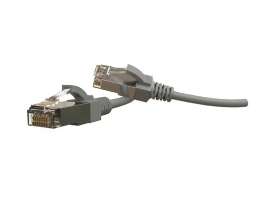 Шнур комм. Hyperline, кат. 6, экр., S/FTP, RJ45/RJ45, LSZH, AWG28 1м, серый