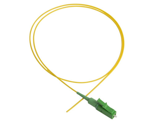Пигтейл Lanmaster, LC/APC, OS2 9/125, 1,5м, зелёный хвостовик, цвет: жёлтый