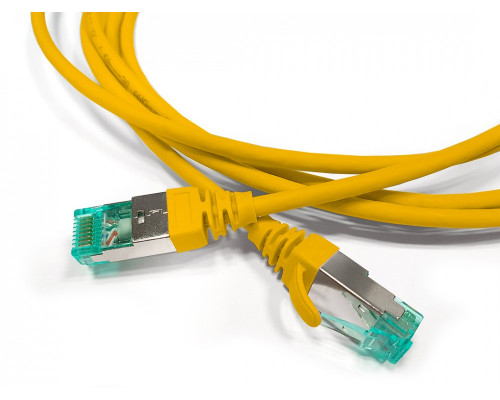 Шнур комм. Hyperline, кат. 6A, экр., S/FTP, RJ45/RJ45, LSZH, AWG30 1.5м, жёлтый