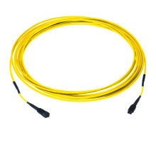 Комм. шнур оптический Hyperline, MPO/MPO, OS2 9/125, LSZH, 5м, чёрный хвостовик, цвет: жёлтый