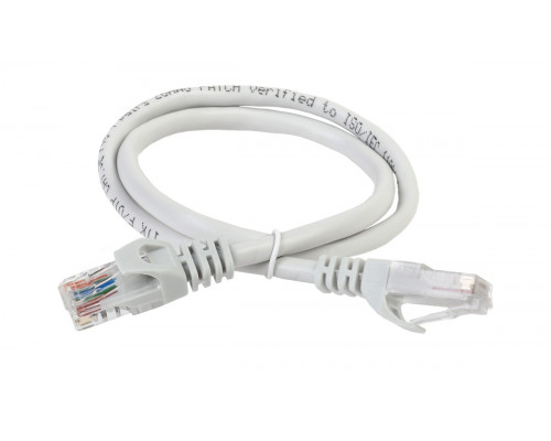 Шнур комм. ITK, кат. 5е, неэкр., U/UTP, RJ45/RJ45, PVC, 1.5м, серый