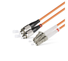 Комм. шнур оптический Hyperline, Duplex LC/FC, OM2 50/125, LSZH, 20м, Ø 2мм, серый хвостовик, цвет: оранжевый