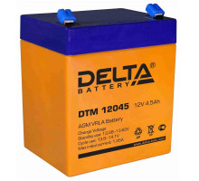 Аккумулятор для ИБП Delta Battery DTM, 107х70х90 мм (ВхШхГ),  Необслуживаемый свинцово-кислотный,  12V/4,5 Ач, цвет: оранжевый, (DTM 12045)