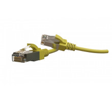 Шнур комм. Hyperline, кат. 6, экр., S/FTP, RJ45/RJ45, LSZH, AWG28 1м, жёлтый