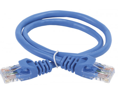 Шнур комм. ITK, кат. 5е, неэкр., U/UTP, RJ45/RJ45, PVC, 0.5м, синий