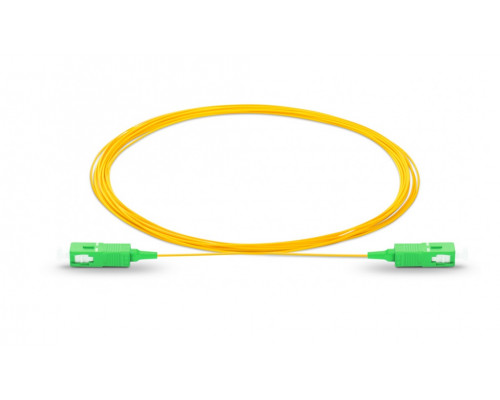 Пигтейл Eurolan, SC/APC, OS2 9/125, 3м, зелёный хвостовик, цвет: жёлтый