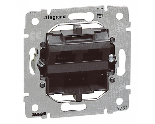 Розетка информационная Legrand Galea Life, 2x RJ45, кат. 5е, неэкр., RJ45, цвет: чёрный, (LEG.775762)