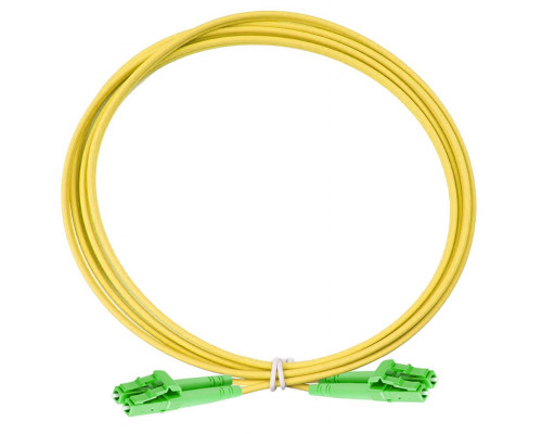 Комм. шнур оптический Eurolan Tight Buffer, Duplex LC/LC (APC/APC), OS2 9/125, LSZH (нг(A)-HF), 5м, зелёный хвостовик, цвет: жёлтый