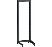 Стойка открытая 19" ITK LINEA F, телекоммуникационная, 37U, 1775х600х600 мм (ВхШхГ), однорамная, цвет: чёрный