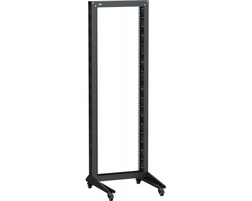 Стойка открытая 19" ITK LINEA F, телекоммуникационная, 37U, 1775х600х600 мм (ВхШхГ), однорамная, цвет: чёрный