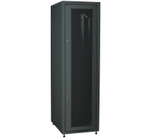 Шкаф серверный напольный ITK LINEA E, IP20, 42U, 2000х600х800 мм (ВхШхГ), дверь: перфорация, боковая панель: сплошная съемная, разборный, цвет: чёрный