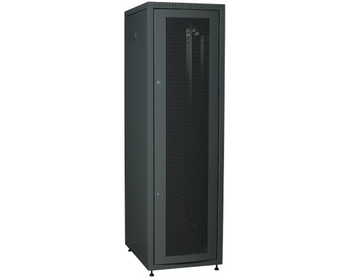 Шкаф серверный напольный ITK LINEA E, IP20, 42U, 2000х600х800 мм (ВхШхГ), дверь: перфорация, боковая панель: сплошная съемная, разборный, цвет: чёрный