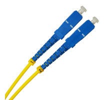 Комм. шнур оптический BNH Tight Buffer, Duplex SC/SC (UPC/UPC), OS2 9/125, LSZH, 1,5м, Ø 3мм, синий хвостовик, цвет: жёлтый