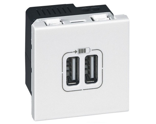 Розетка в сборе Legrand Valena, 2x USB (Type A-B), внутренняя, 51х58 мм (ВхШ), цвет: белый, (LEG.770470)