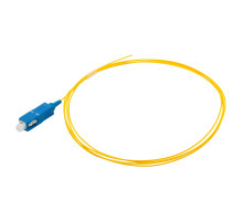 Пигтейл Lanmaster, SC/UPC, OS2 9/125, 1м, синий хвостовик, цвет: жёлтый