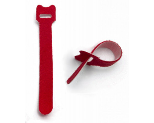 Стяжка кабельная на липучке Hyperline WASN, открывающаяся, 14 мм Ш, 310 мм Д, 10 шт, материал: полиамид, цвет: красный