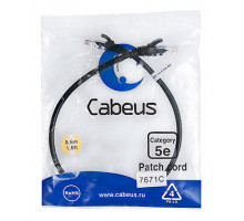 Патч-корд Cabeus PC-UTP-RJ45-Cat.5e-0.5m-BK Кат.5е 0.5 м черный