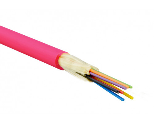 Кабель ВО Eurolan Tight Buffer,  16хОВ, OM4 50/125, LSZH (нг(A)-HF), Ø 8,1мм, универсальный, небронированный, цвет: маджента, упрочняющие стекловолоко