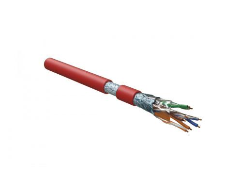 Кабель витая пара Hyperline FUTP4-C5E-S24-IN-LSZH, LSZH (нг(A)-HF), F/UTP, кат. 5е, проводник Ø 0,51мм, 305м, коробка, тип прокладки: внутри зданий, ц