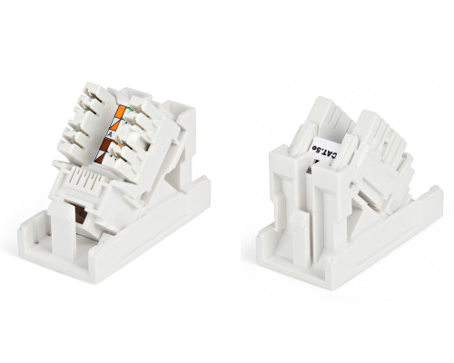 Розетка в сборе Hyperline, 1x RJ45, кат. 5е, неэкр., Mosaic, 22,5х45 мм (ВхШ), цвет: белый, (SIP2K-C5E-M45-22.5)