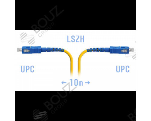 Патчкорд оптический BOUZ, SC/UPC, SM, Simplex, 10 метров, LSZH 3мм