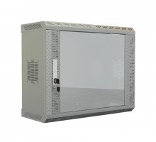 Шкаф телекоммуникационный настенный Hyperline TWS, 19&quot;, 6U, 367х600х250 мм (ВхШхГ), дверь: стекло, разборный, цвет: серый