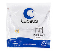 Патч-корд Cabeus PC-UTP-RJ45-Cat.6-0.3m-WH Кат.6 0.3 м белый