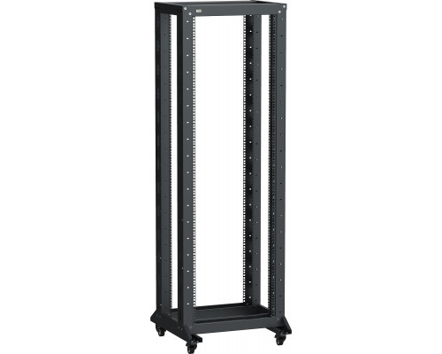 Стойка открытая 19" ITK LINEA F, телекоммуникационная, 37U, 1800х600х600 мм (ВхШхГ), двухрамная, цвет: чёрный