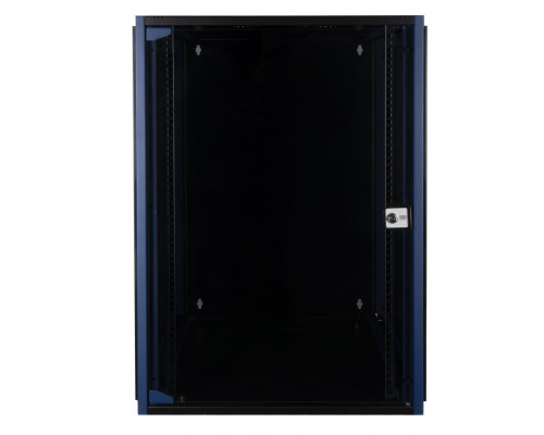 Шкаф телекоммуникационный настенный Datarex, 19", 18U, 757х600х600 мм (ВхШхГ), дверь: стекло, разборный, цвет: чёрный