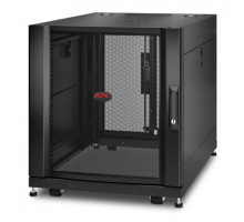 Шкаф серверный напольный APC NetShelter SX, IP20, 12U, 658х600х1070 мм (ВхШхГ), дверь: перфорация, боковая панель: сплошная съемная, разборный, цвет: